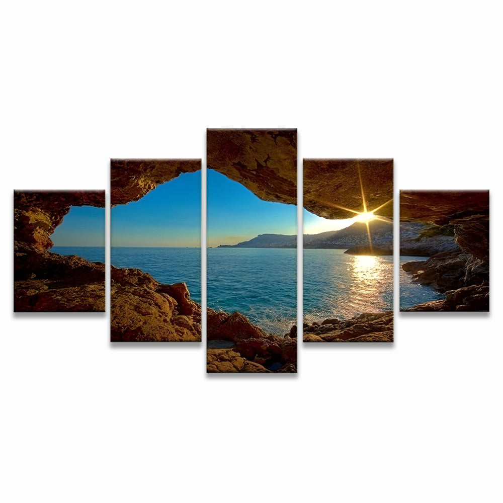El Mar al Sol y la Cueva 5 Partes Pintar por Números