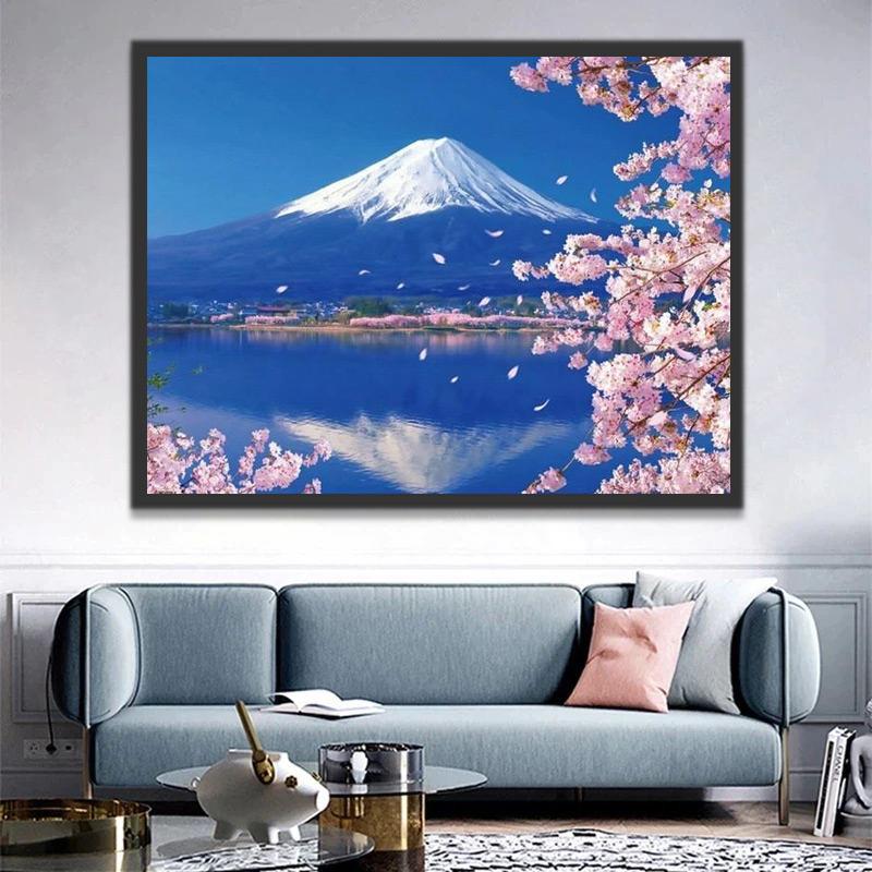 El Monte Fuji y Lago Kawaguchiko Pintar por Números