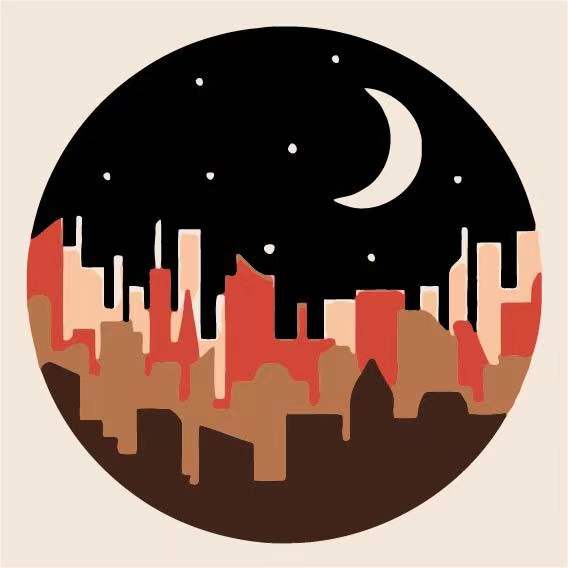 El Rascacielos y las Estrellas y la Luna Pintar por Números Niños