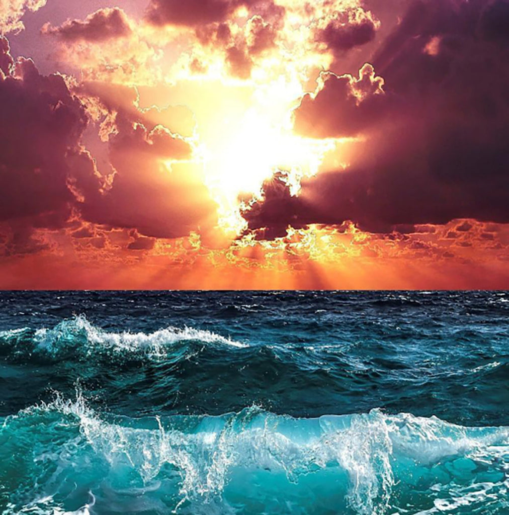 El Sol Cubierto de Nubes sobre el Mar Pintar por Números