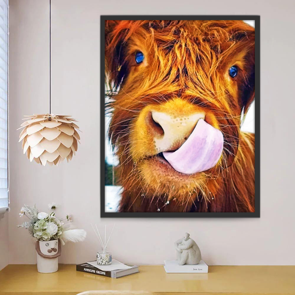 El Yak Adorable de Ojos Azules Pintar por Números