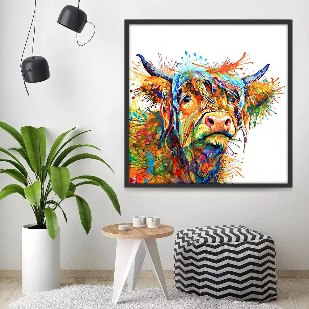 El Yak Colorido en Estilo Abstracto Pintar por Números