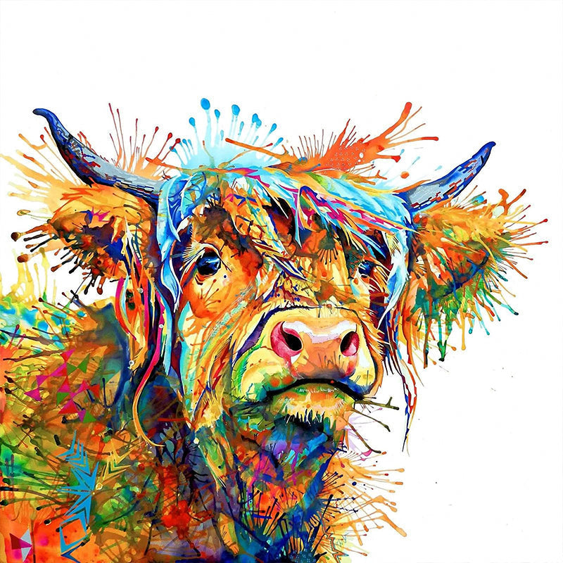 El Yak Colorido en Estilo Abstracto Pintar por Números