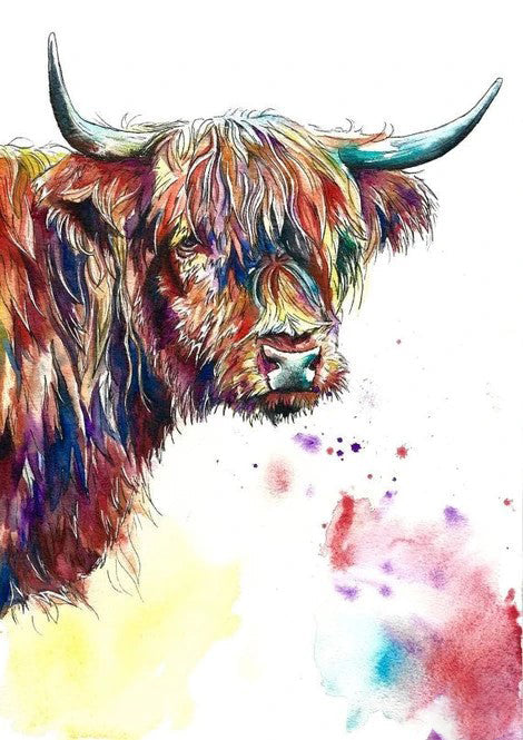 El Yak Colorido en Fondo Blanco Pintar por Números