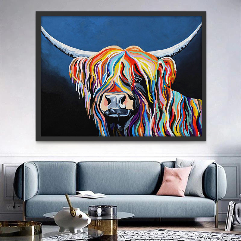 El Yak de Melena de Color Arcoíris Pintar por Números