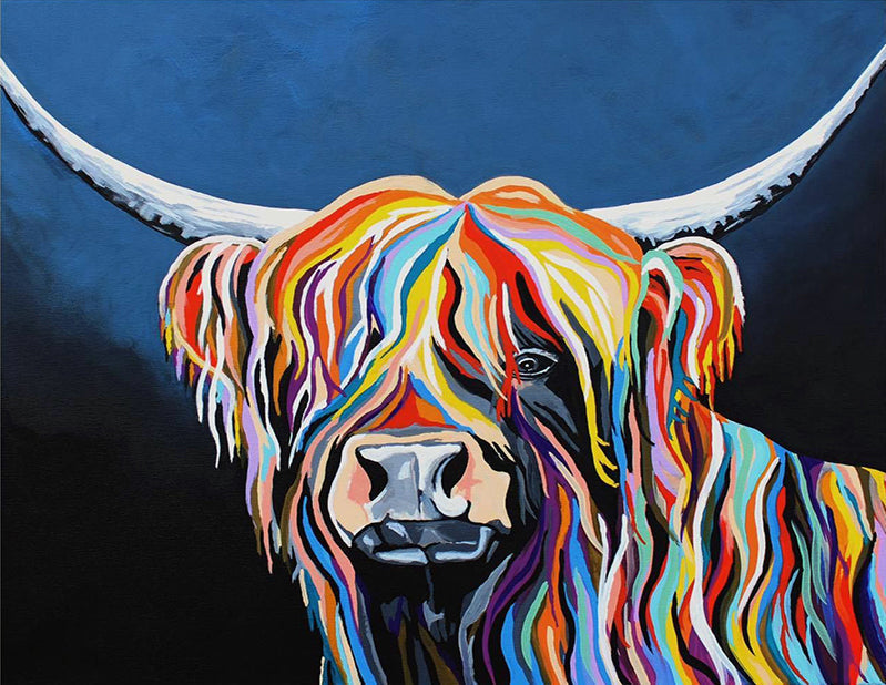 El Yak de Melena de Color Arcoíris Pintar por Números