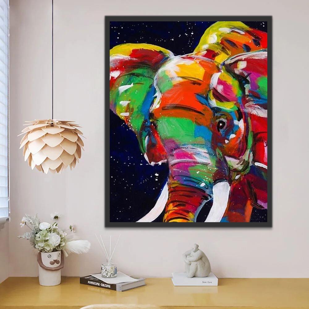 Elefante Abstracto Colorido Pintar por Números
