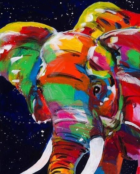 Elefante Abstracto Colorido Pintar por Números