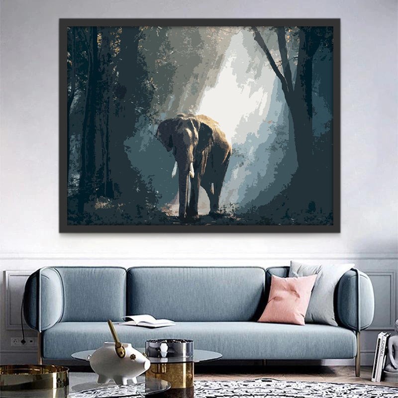 Elefante al Sol en Bosque Pintar por Números