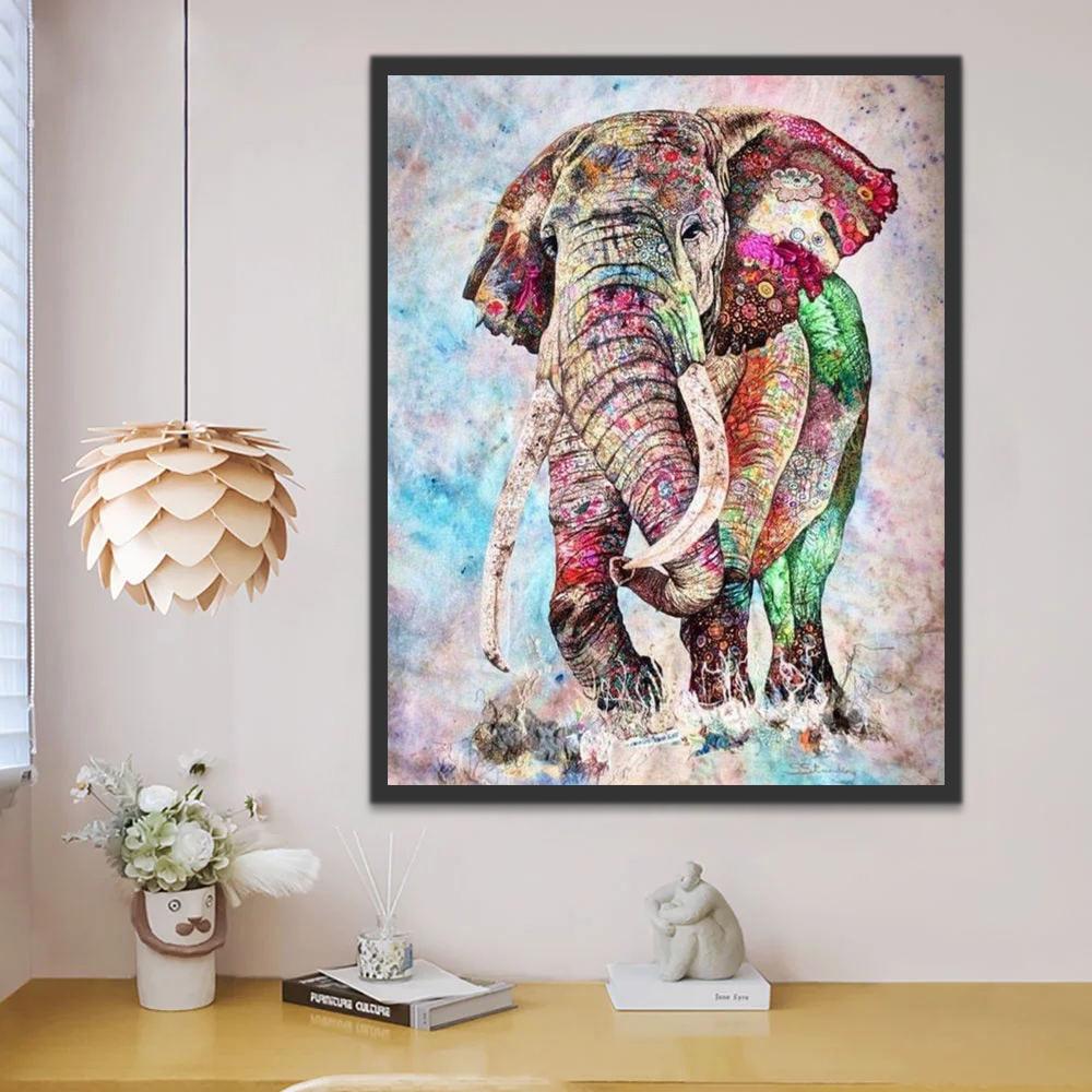 Elefante Colorido Abstracto Pintar por Números