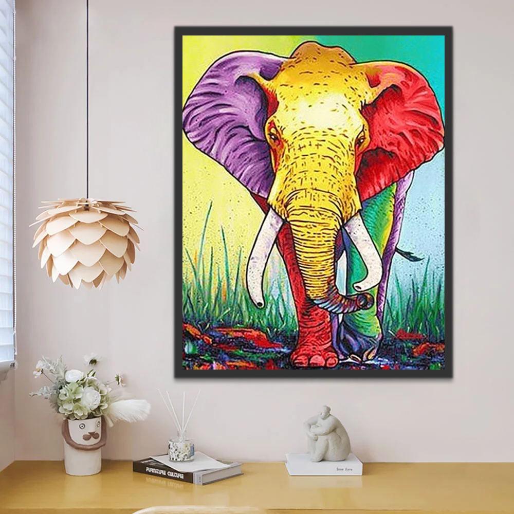 Elefante de Colores Brillantes Pintar por Números
