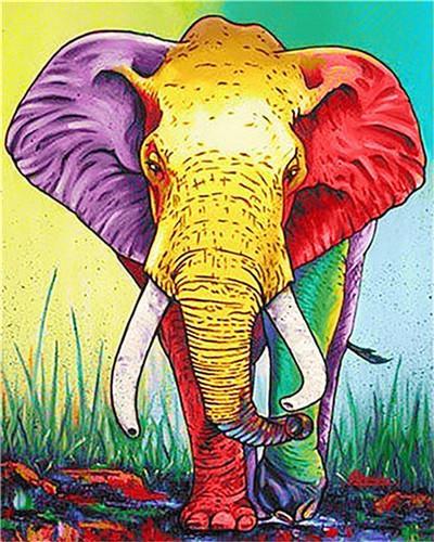 Elefante de Colores Brillantes Pintar por Números