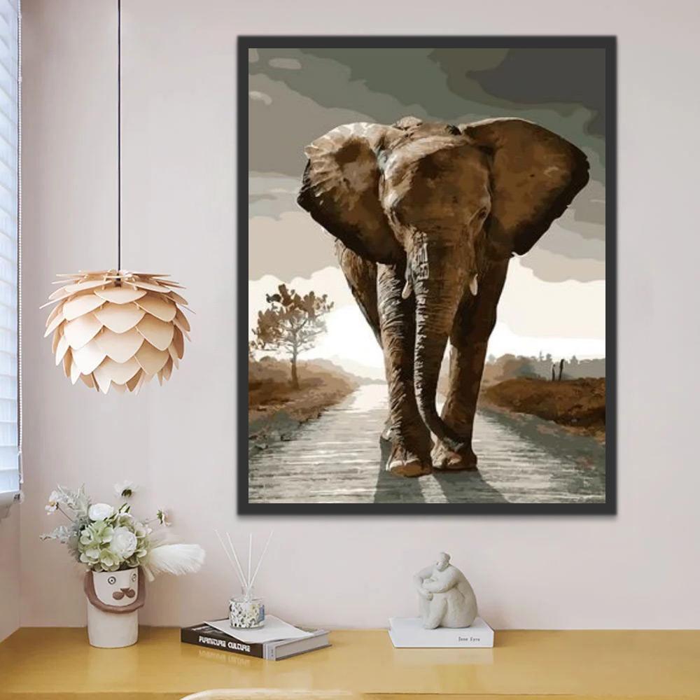 Elefante en el Camino Pintar por Números