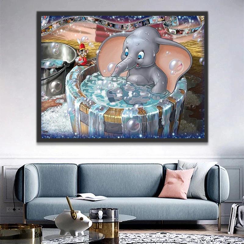 Elefante Pequeño Bañándose Pintar por Números