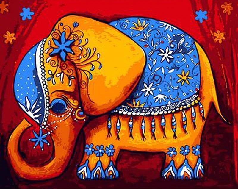 Elefante Pequeño con Vestimenta Azul Pintar por Números