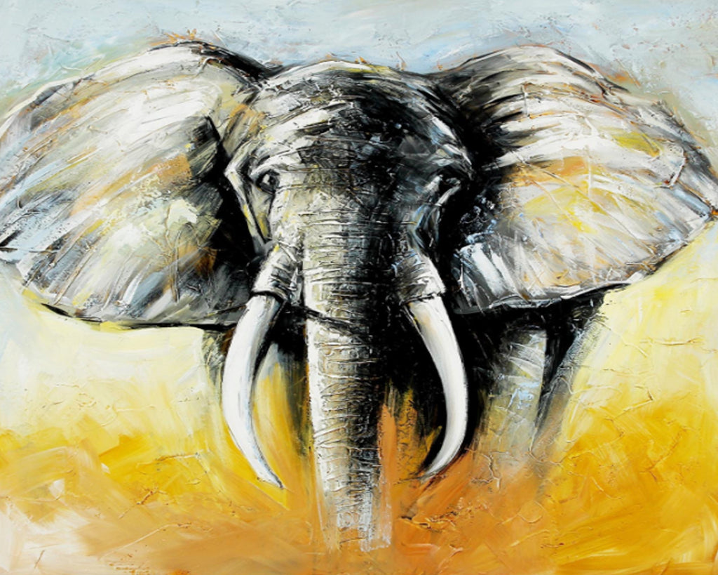 Elefante y Fondo Amarillo Pintar por Números