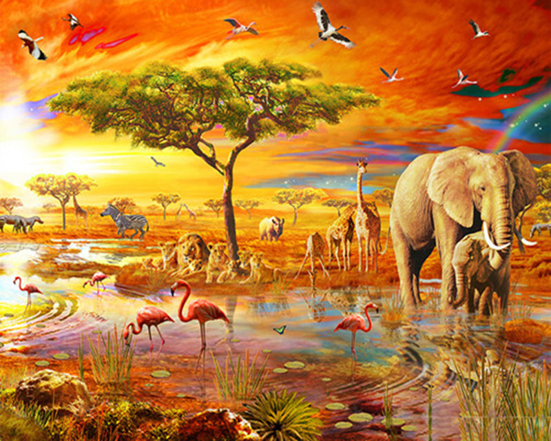 Elefantes en la Naturaleza Salvaje Pintar por Números