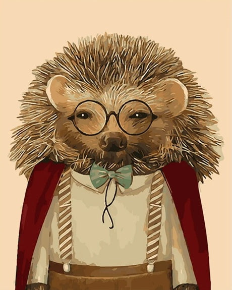 Erizo de Traje y Gafas Pintar por Números