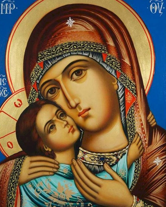 Escena Bíblica de Virgen y Niño Pintar por Números