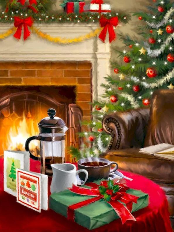 Escena de Navidad con Árbol Navideño Pintar por Números