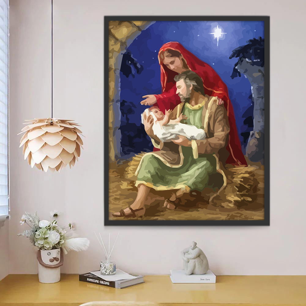 Escena del Nacimiento de Jesucristo Pintar por Números