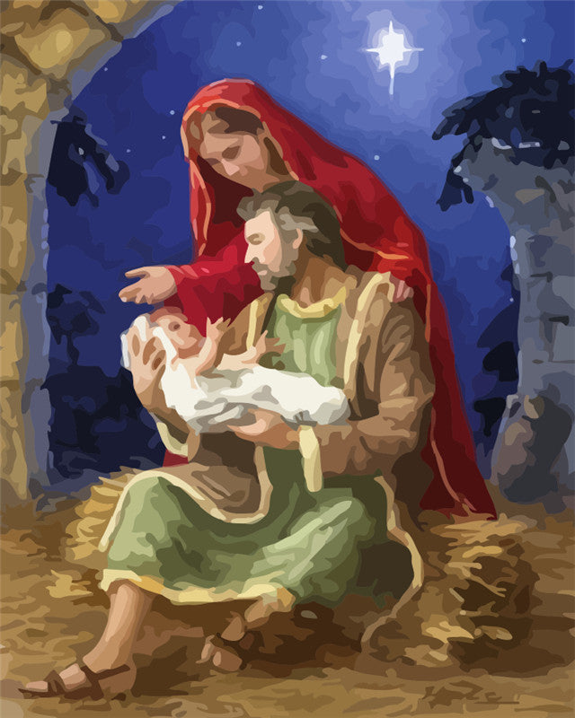 Escena del Nacimiento de Jesucristo Pintar por Números