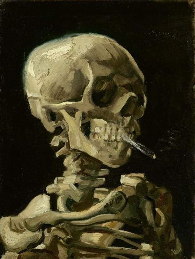 Esqueleto Fumando con Cigarrillo Pintar por Números