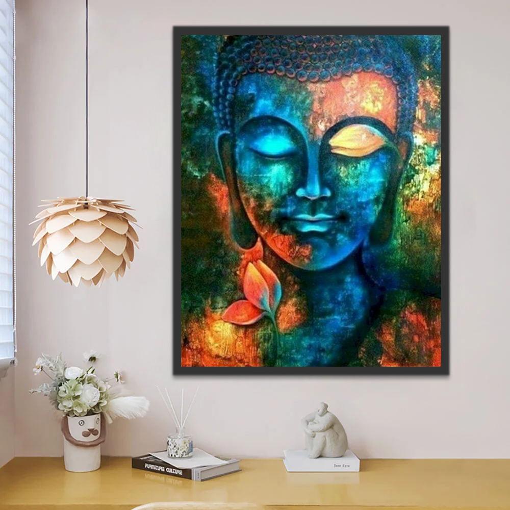 Estatua de Buda en el Fondo Colorido Pintar por Números