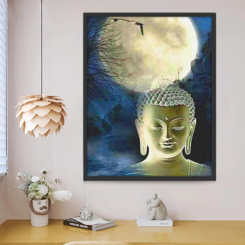 Estatua de Buda y La Luna Llena Pintar por Números