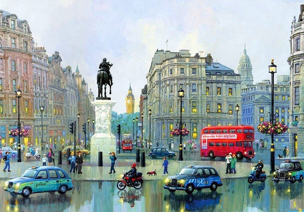 Estatua de Carlos I y Gran Ben en Londres Pintar por Números