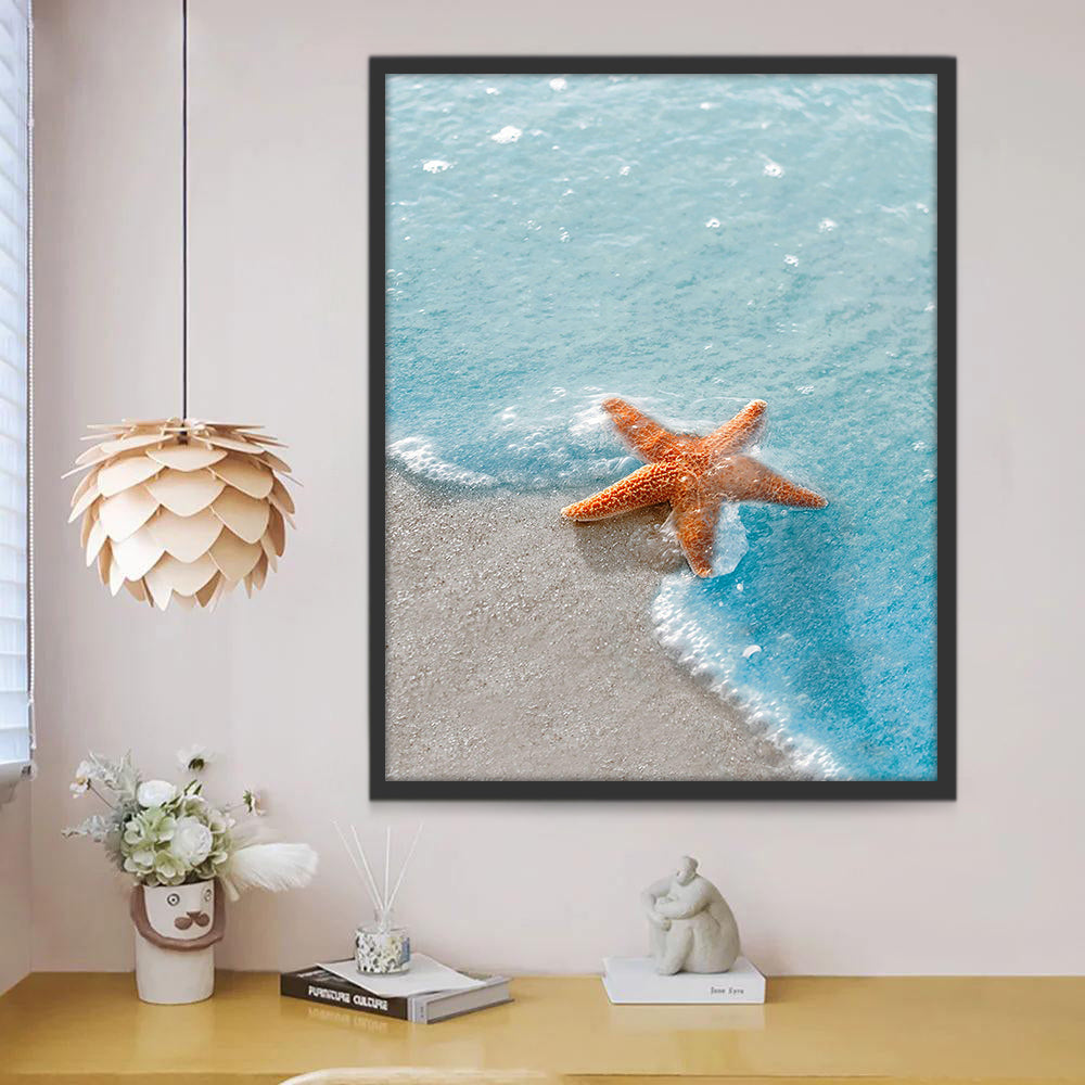 Estrella de Mar y Olas Azules Pintar por Números