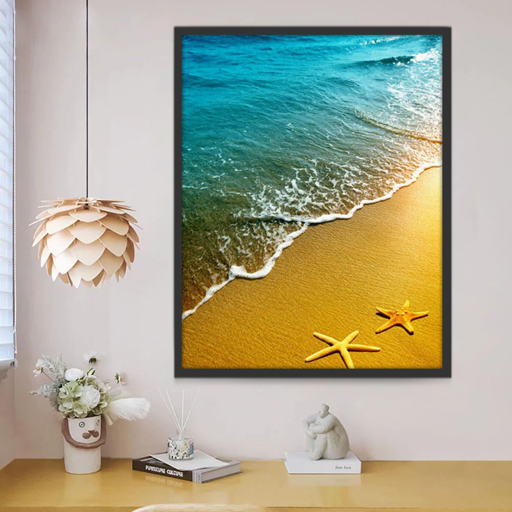 Estrellas de Mar y Olas Marinas Pintar por Números