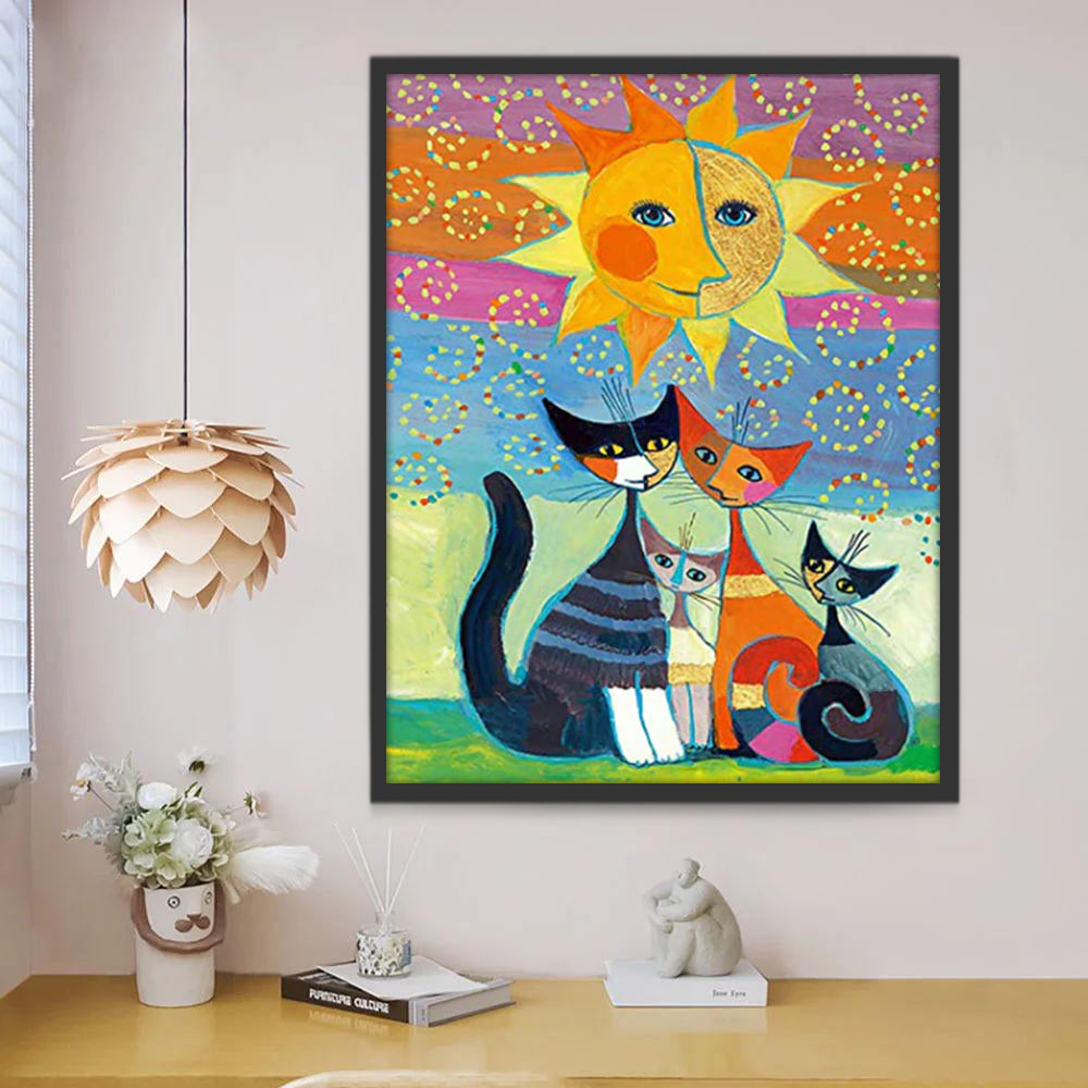 Familia de Gato Pintar por Números