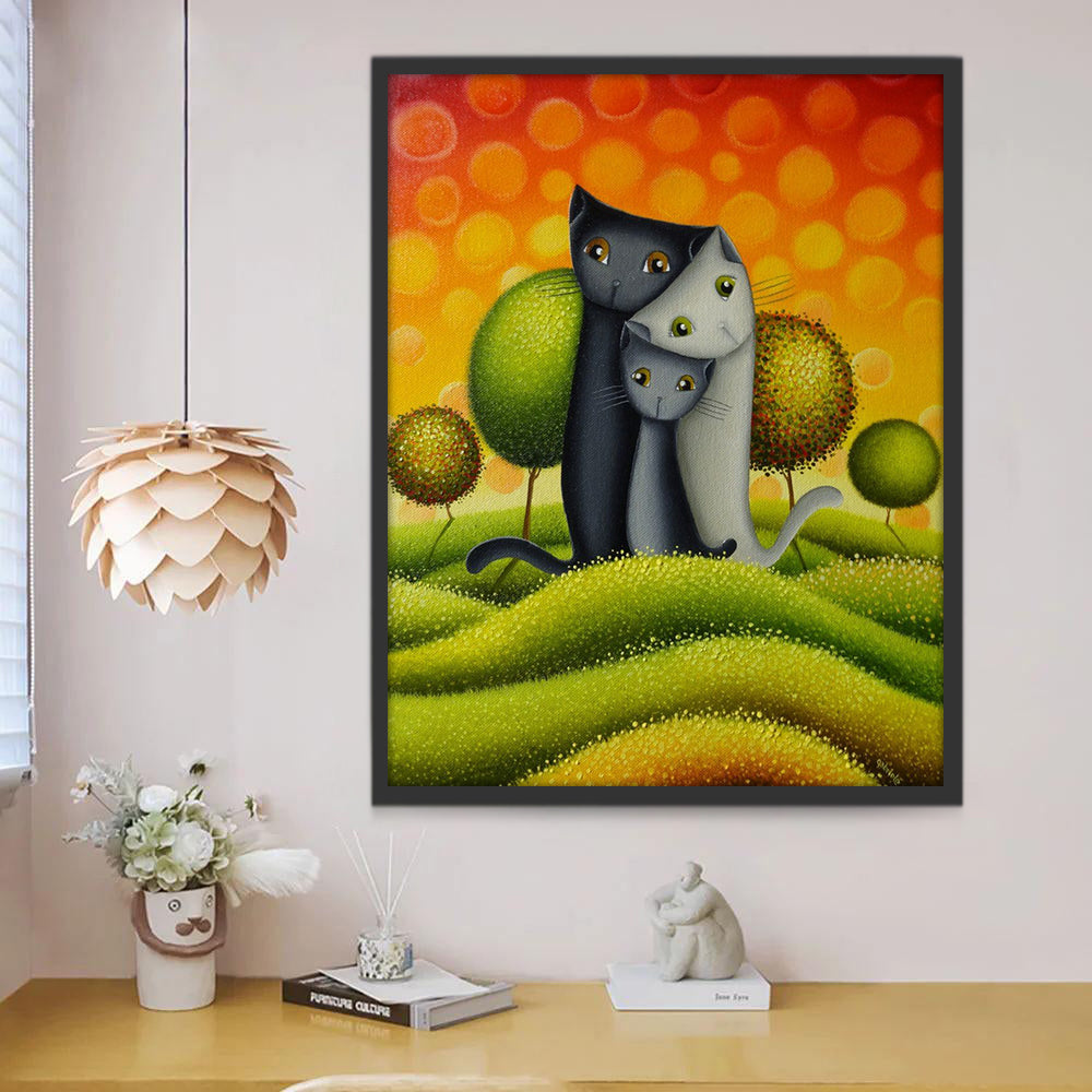 Familia de Gatos Pintar por Números