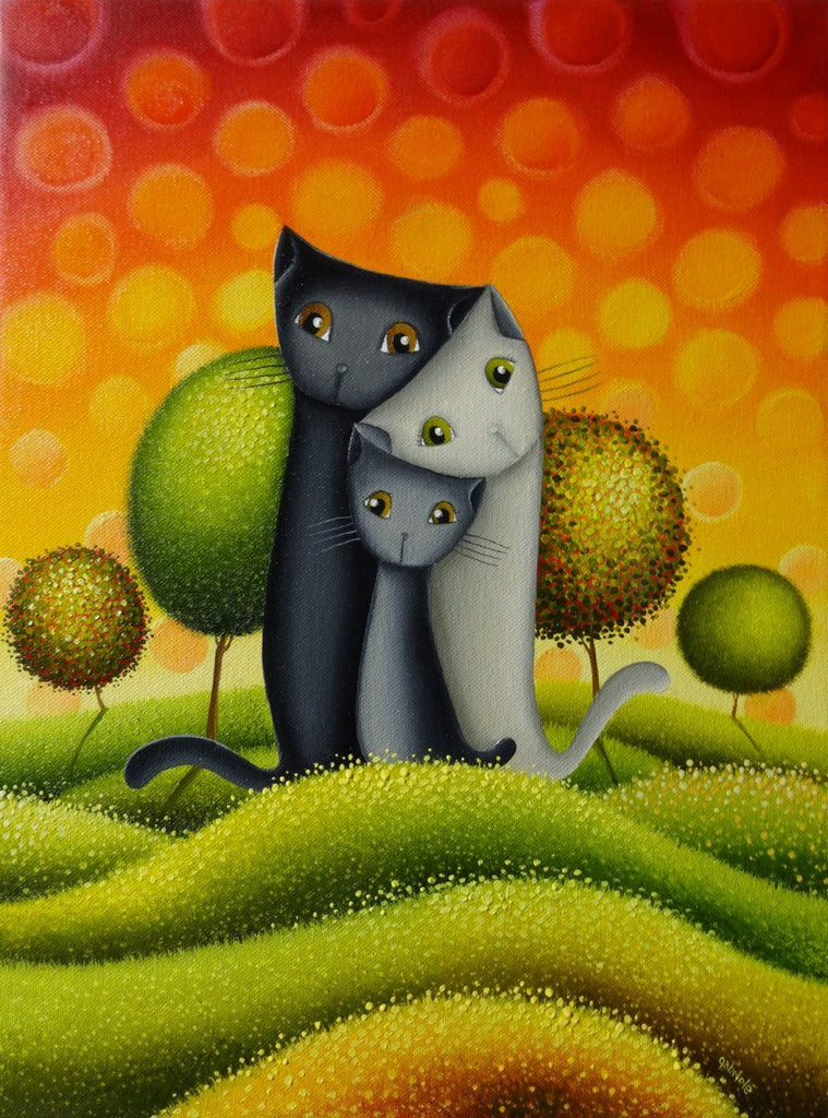 Familia de Gatos Pintar por Números