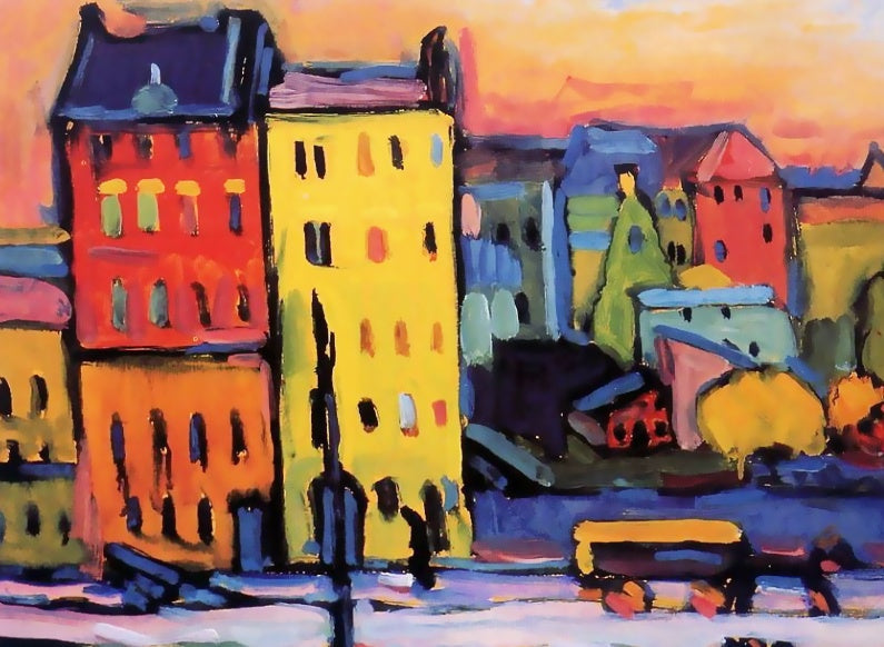 Fila de Casas Coloridas Abstractas Pintar por Números