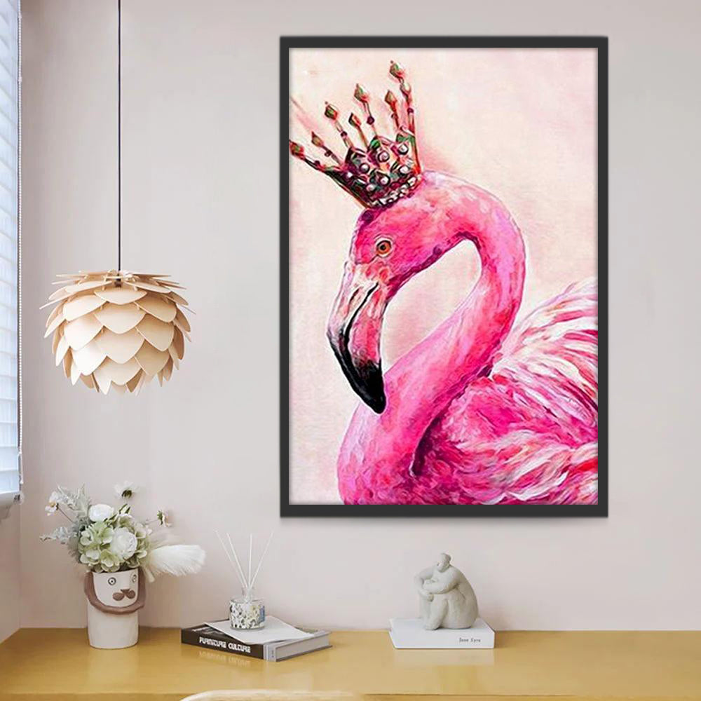 Flamenco Elegante con Corona Pintar por Números