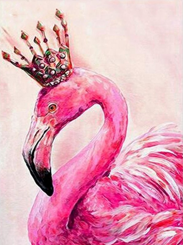 Flamenco Elegante con Corona Pintar por Números