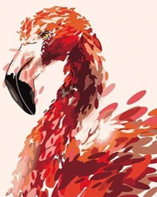 Flamenco Rojo Abstracto Pintar por Números