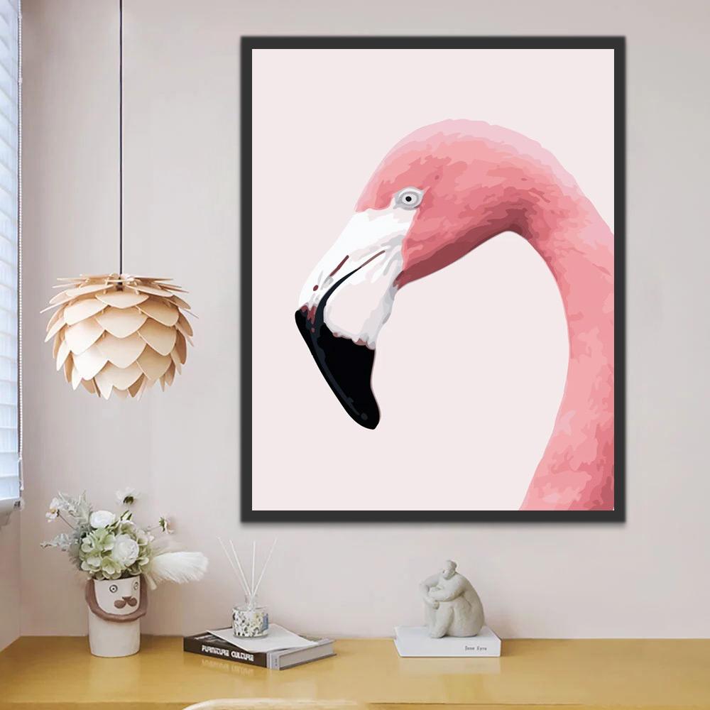 Flamenco Rosa de Cerca Pintar por Números