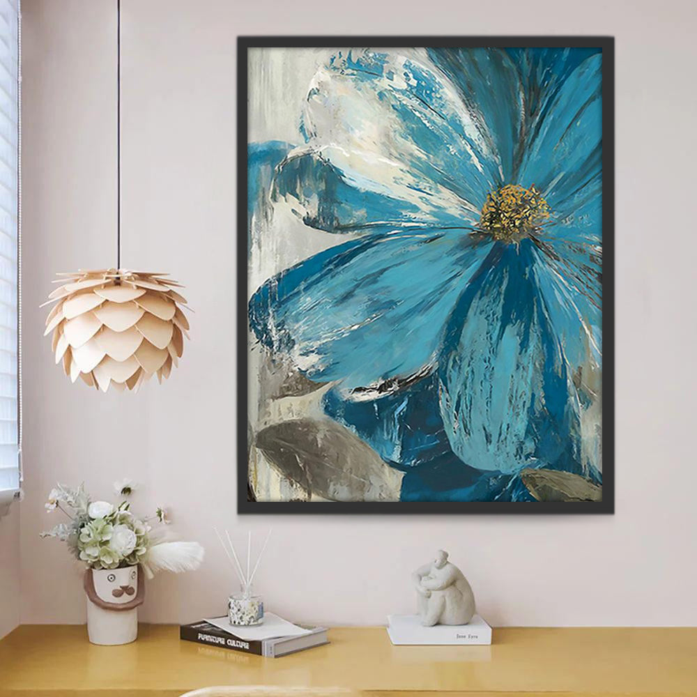 Flor Azul Hermosa con Estigma Amarillo Pintar por Números