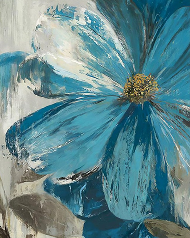 Flor Azul Hermosa con Estigma Amarillo Pintar por Números