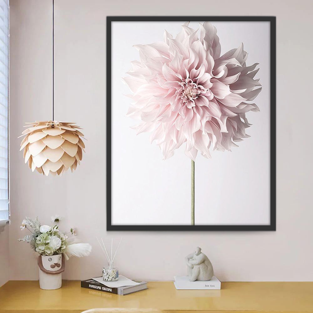 Flor Blanca Hermosa con Muchos Pétalos Pintar por Números