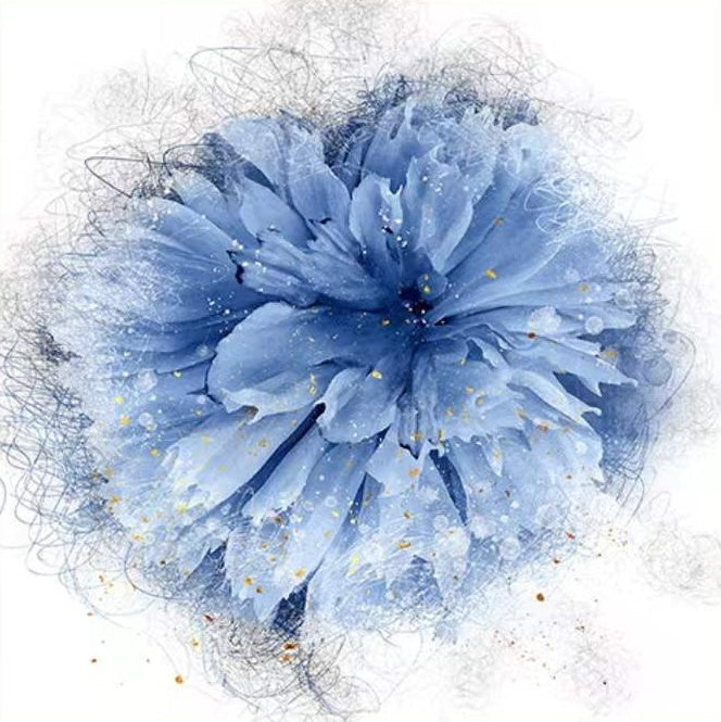 Flor de Color Azul Claro en el Fondo Blanco Pintar por Números