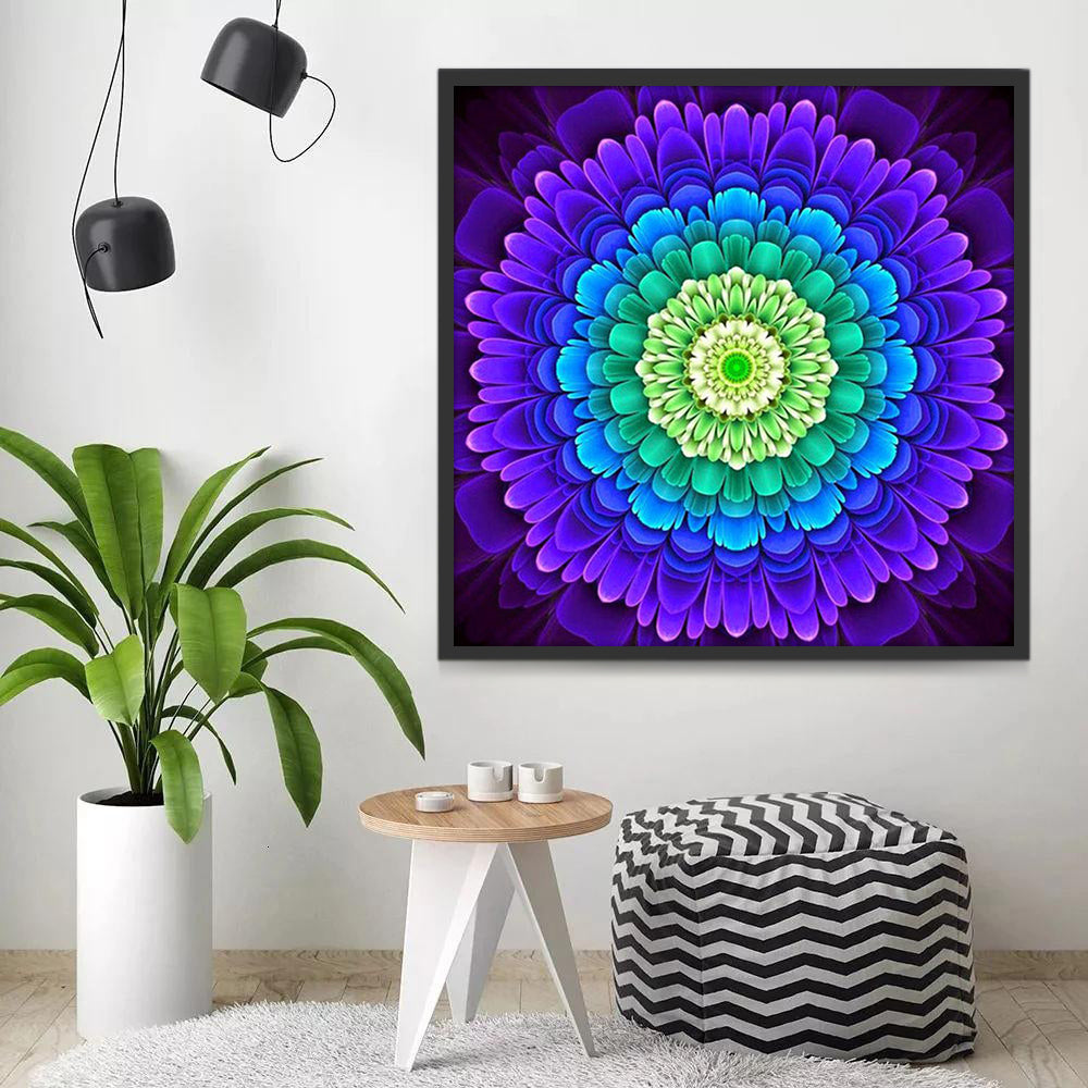 Floral Mandala de Colores Degradados Pintar por Números