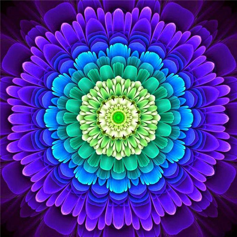 Floral Mandala de Colores Degradados Pintar por Números