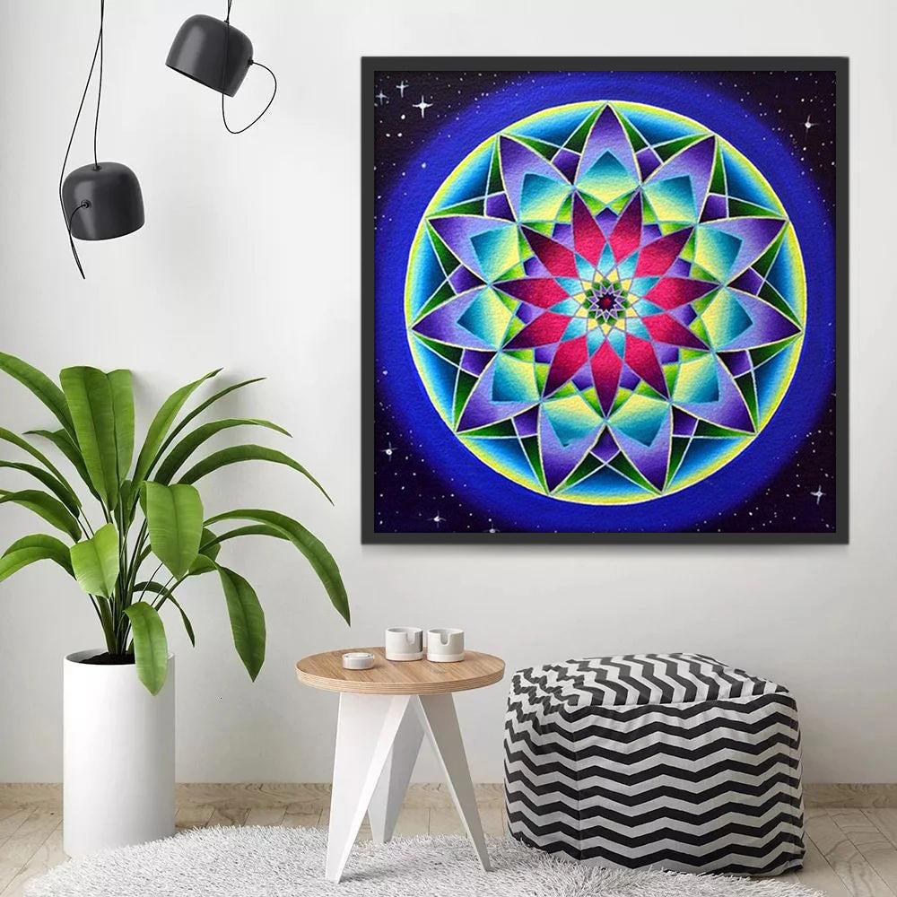 Floral Mandala y Estrellas Pintar por Números