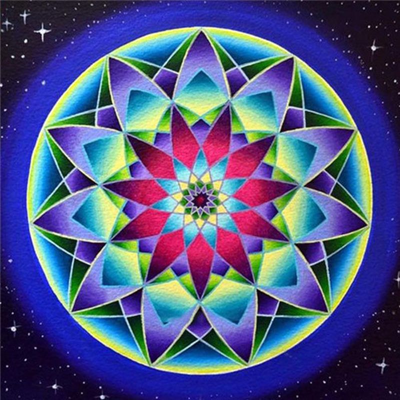Floral Mandala y Estrellas Pintar por Números