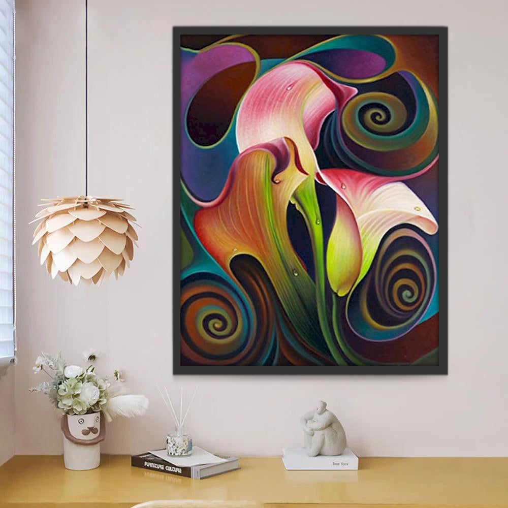 Flores de Calla en Estilo Abstracto Pintar por Números
