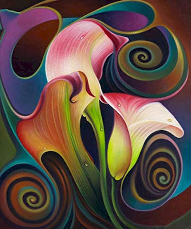 Flores de Calla en Estilo Abstracto Pintar por Números